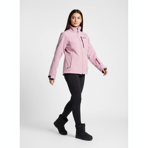 Spyder Womens Large Pink Ski Snow Jacket Full Zip Insulated Performance - Picture 1 of 7